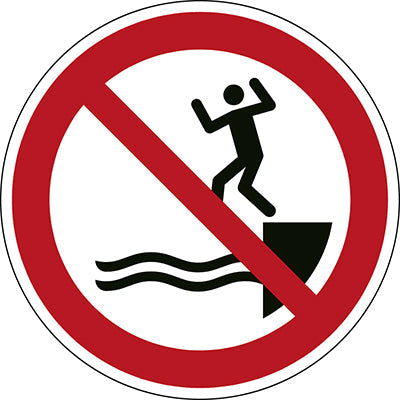 Brady P/P061/Nt/Pe-Dia200-1 ISO Safety Sign - No jumping into water 240900