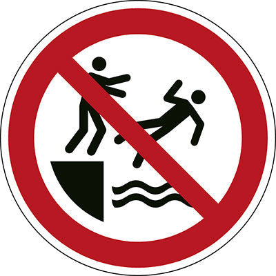 Brady P/P062/Nt/Pe-Dia20-18 ISO Safety Sign - No pushing into water 241033