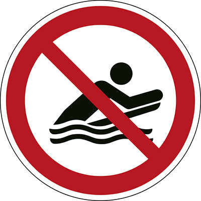 Brady P/P063/Nt/Pe-Dia25-7 ISO Safety Sign - No body boarding 241186