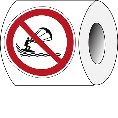 Brady P/P065/Nt/Pe-Dia100-250 ISO Safety Sign - No kite surfing 241583