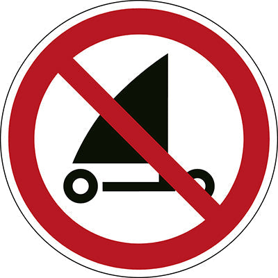 Brady P/P067/Nt/Pe-Dia20-18 ISO Safety Sign - No sand yachting 300220