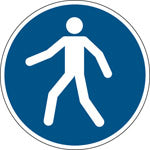 Brady Pic M024-Dia 200-Pp-Crd/1 ISO Safety Sign - Use this walkway 821405