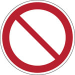 Brady Pic P001-Dia 050-Pe-Sheet/2 ISO Safety Sign - General prohibition sign 821845