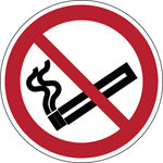 Brady Pic P002-Dia 025-Pe-Roll/1 ISO Safety Sign - No smoking 821991