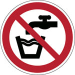 Brady Pic P005-Dia 050-Pe-Roll/1 ISO Safety Sign - Not drinking water 822440