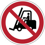 Brady Pic P006-Dia 200-Pp-Crd/1 ISO Safety Sign - No access for fork lift trucks and other industrial vehicles 822597