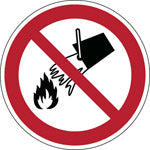 Brady Pic P011-Dia 050-Pe-Roll/1 ISO Safety Sign - Do not extinguish with water 823185
