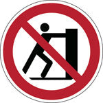 Brady Pic P017-Dia 050-Pe-Sheet/2 ISO Safety Sign - No pushing 823931