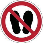 Brady Pic P024-Dia 100-Al-Crd/1 ISO Safety Sign - Do not walk or stand here 824984