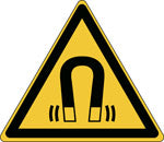 Brady Pic W006- Tri 050-Pe-Sheet/7 ISO Safety Sign - Warning: Magnetic
