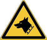 Brady Pic W013-Tri 100-Al-Crd/1 ISO Safety Sign - Warning; Guard dog 828250