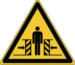 Brady Pic W019-Tri 025-Pe-Sheet/13 ISO Safety Sign - Warning; Crushing 829127