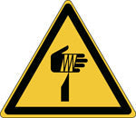 Brady Pic W022- Tri 050-Pe-Sheet/7 ISO Safety Sign - Sharp elements 829573