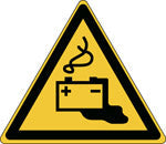 Brady Pic W026- Tri 050-Pe-Sheet/7 ISO Safety Sign - Warning: Battery charging 830165