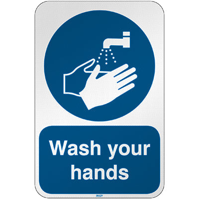 Brady M/M011/En269/Rfl-390X590-1 ISO Safety Sign - Wash your hands 303099