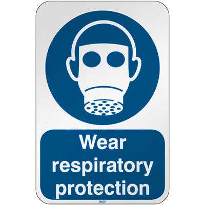 Brady M/M017/En282/Rfl-390X590-1 ISO Safety Sign - Wear respiratory protection 303129