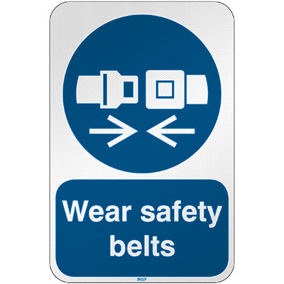 Brady M/M020/En283/Rfl-390X590-1 ISO Safety Sign - Wear safety belts 303144