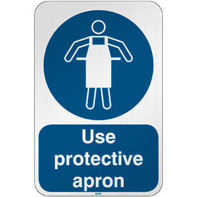 Brady M/M026/En240/Rfl-390X590-1 ISO Safety Sign - Use protective apron 303174