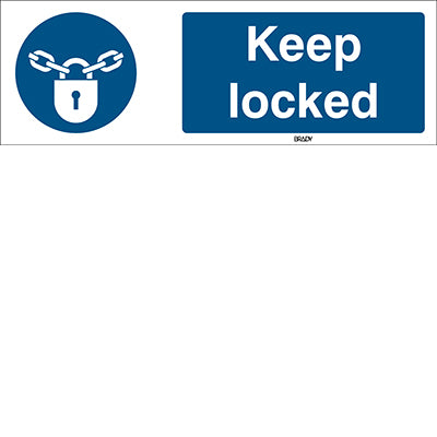 Brady M/M028/En42/Twm-150X50-1 ISO Safety Sign - Keep locked 199770