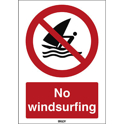 Brady P/P054/En472/Pp-210X297-1 ISO Safety Sign - No windsurfing 239613