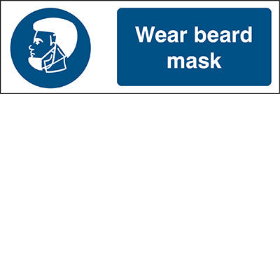Brady M/Pic1200/En406/Tm-150X50-1 Safety Sign - Wear beard mask 199280