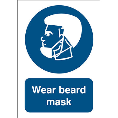 Brady M/Pic1200/En406/Tm-148X210-1 Safety Sign - Wear beard mask 199283