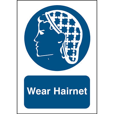 Brady M/Pic286/En407/Tm-297X420-1 Safety Sign - Wear Hairnet 199312