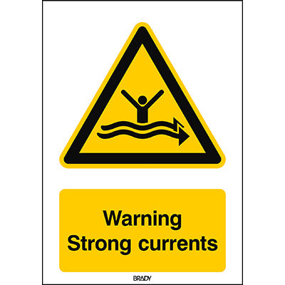 Brady W/W057/En500/Pe-148X210-1 ISO Safety Sign - Warning Strong currents 301673