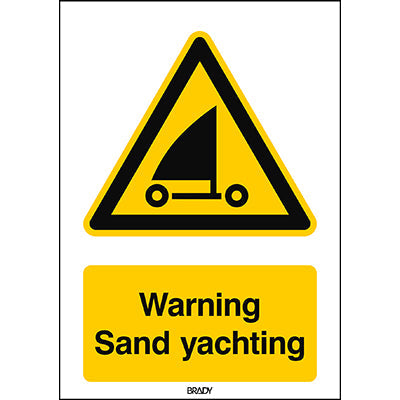 Brady W/W059/En502/Pp-148X210-1 ISO Safety Sign - Warning Sand yachting 301864