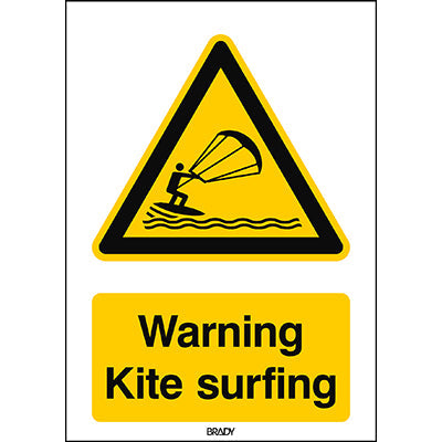 Brady W/W062/En505/Alu-297X420-1 ISO Safety Sign - Warning Kite surfing 302145