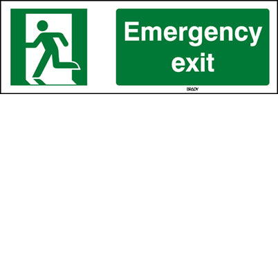 Brady Sten E002-297X74-Pe-Crd/1 ISO Safety Sign - Emergency exit (right) 814509