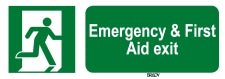 Brady Sten E002-150X50-Pp-Crd/1 ISO Safety Sign - Emergency exit (right) 814516