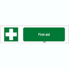 Brady Sten E003-150X50-Pp-Crd/1 ISO 7010 Sign - First aid 814675