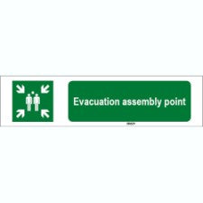 Brady Sten E007-297X74-Pe-Crd/1 ISO 7010 Sign - Evacuation assembly point 814986