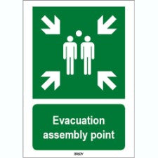 Brady Sten E007-297X420-Pp-Crd/1 ISO 7010 Sign - Evacuation assembly point 814992