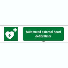 Brady Sten E010-150X50-Pp-Crd/1 ISO 7010 Sign - Automated external heart defibrillator 815470