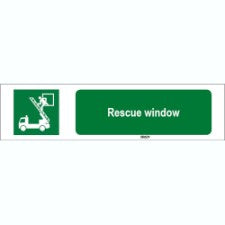 Brady Sten E017-600X200-Pp-Crd/1 ISO 7010 Sign - Rescue window 816269