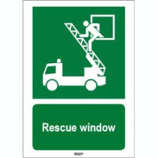 Brady Sten E017-297X420-Pp-Crd/1 ISO 7010 Sign - Rescue window 816264