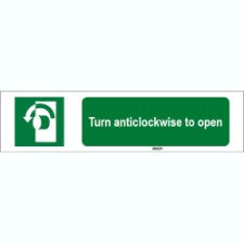 Brady Sten E018-150X50-Al-Crd/1 ISO 7010 Sign - Turn anticlockwise to open 816432