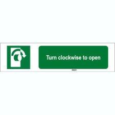 Brady Sten E019-150X50-Al-Crd/1 ISO 7010 Sign - Turn clockwise to open 816591