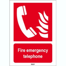 Brady Sten F006-148X210-Pp-Crd/1 ISO 7010 Sign - Fire emergency telephone 817909