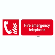 Brady Sten F006-297X105-Pp-Crd/1 ISO 7010 Sign - Fire emergency telephone 817914