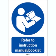 Brady Sten M002-210X297-Pe-Crd/1 ISO 7010 Sign - Refer to instruction manual/booklet 818178