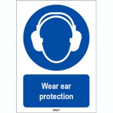 Brady Sten M003-148X210-Pp-Crd/1 ISO 7010 Sign - Wear ear protection 818334