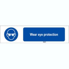 Brady Sten M004-297X74-Pe-Crd/1 ISO 7010 Sign - Wear eye protection 818479