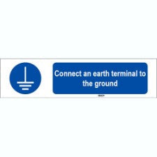 Brady Sten M005-297X74-Pe-Crd/1 ISO 7010 Sign - Connect an earth terminal to the ground 818628