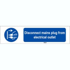 Brady Sten M006-297X74-Pp-Crd/1 ISO 7010 Sign - Disconnect mains plug from electrical outlet 818785