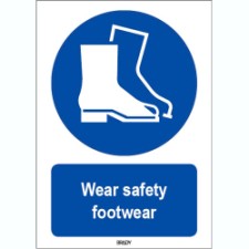 Brady Sten M008-297X420-Pe-Crd/1 ISO 7010 Sign - Wear safety footwear 819073