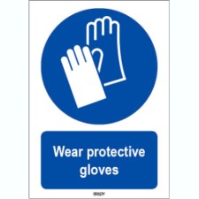 Brady Sten M009-297X420-Al-Crd/1 ISO 7010 Sign - Wear protective gloves 819238