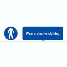 Brady Sten M010-297X74-Pe-Crd/1 ISO 7010 Sign - Wear protective clothing 819373
